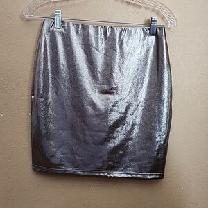 Windsor Silver Metallic Mini Skirt - Small
